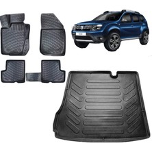 Team Car Dacia Duster 2WD 2018 Model 3D Bagaj Havuzu+3d Havuzlu Araca Özel Paspas Takımı