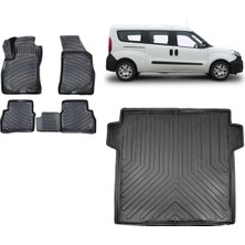 Team Car Doblo (Maxi Uzun Kasa) 2013 Model 3D Bagaj Havuzu+3d Havuzlu Araca Özel Paspas Takımı