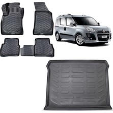 Team Car Fiat Doblo 2018 Model 3D Bagaj Havuzu+3d Havuzlu Araca Özel Paspas Takımı