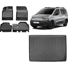 Team Car Fiat Doblo 2023 Model 3D Bagaj Havuzu+3d Havuzlu Araca Özel Paspas Takımı