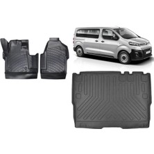 Team Car Citroen Jumpy Space / Spacetourer 8+1 2022 Model 3D Bagaj Havuzu+3d Havuzlu Araca Özel Paspas Takımı