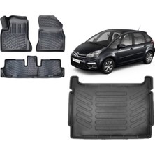 Team Car Citroen C4 Grand Picasso 7 Koltuk 2008 Model 3D Bagaj Havuzu+3d Havuzlu Araca Özel Paspas Takımı