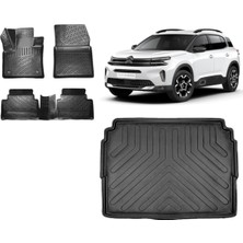Team Car Citroen C5 Aircross 2023 Model Alt Kademe 3D Bagaj Havuzu+3d Havuzlu Araca Özel Paspas Takımı