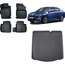 Team Car Citroen C-Elysee 2012 Model 3D Bagaj Havuzu+3d Havuzlu Araca Özel Paspas Takımı