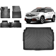 Team Car Citroen C5 Aircross 2020 Model Alt Kademe 3D Bagaj Havuzu+3d Havuzlu Araca Özel Paspas Takımı