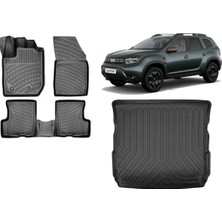 Team Car Dacia Duster (4x4) 2023 Model Yeni Logolu 3D Bagaj Havuzu+3d Havuzlu Araca Özel Paspas Takımı