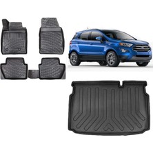 Team Car Ecosport 2017 Model Alt Kademe 3D Bagaj Havuzu+3d Havuzlu Araca Özel Paspas Takımı