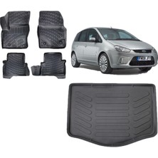 Team Car C-Max 2006 Model 3D Bagaj Havuzu+3d Havuzlu Araca Özel Paspas Takımı
