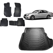 Team Car Mercedes E Serisi W211 2005 Model 3D Bagaj Havuzu+3d Havuzlu Araca Özel Paspas Takımı