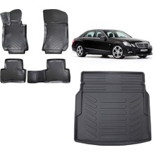 Team Car Mercedes E Serisi W212 2012 Model Rampalı 3D Bagaj Havuzu+3d Havuzlu Araca Özel Paspas Takımı