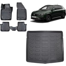 Team Car Fiat Egea Cross 2023 Model 3D Ince Stepneli Bagaj Havuzu+3d Havuzlu Araca Özel Paspas Takımı