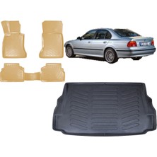 Team Car Bmw 5 Serisi E39 2002 Model 3D Bagaj Havuzu+3d Araca Özel Bej Havuzlu Paspas Takımı