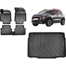 Team Car Citroen C3 Aircross 2020 Model Alt Kademe 3D Bagaj Havuzu+3d Havuzlu Araca Özel Paspas Takımı