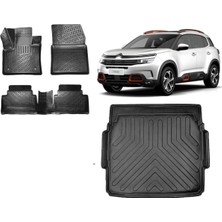 Team Car Citroen C5 Aircross 2021 Model Üst Kademe 3D Bagaj Havuzu+3d Havuzlu Araca Özel Paspas Takımı