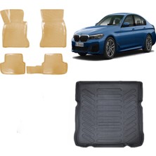 Team Car Bmw 5 Serisi G30 2020 Model 3D Bagaj Havuzu+3d Araca Özel Bej Havuzlu Paspas Takımı