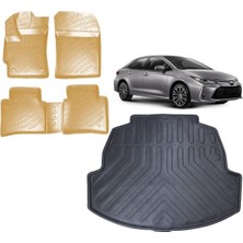 Team Car Toyota Corolla Sedan 2020 Model 3D Bagaj Havuzu+3d Araca Özel Bej Havuzlu Paspas Takımı