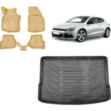 Team Car Volkswagen Scirocco 2014 Model 3D Bagaj Havuzu+3d Araca Özel Bej Havuzlu Paspas Takımı