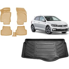 Team Car Volkswagen Polo Alt Bagaj 2019 Model Bagaj Havuzu+3d Araca Özel Bej Havuzlu Paspas Takımı