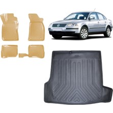 Team Car Volkswagen Passat 2001 Model 3D Bagaj Havuzu+3d Araca Özel Bej Havuzlu Paspas Takımı