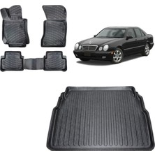 Team Car Mercedes E Serisi W210 1996 Model 3D Bagaj Havuzu+3d Havuzlu Araca Özel Paspas Takımı