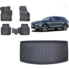 Team Car Seat Tarraco 7 Koltuk 2018 Model Bagaj Havuzu+3d Havuzlu Araca Özel Paspas Takımı