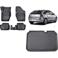 Team Car Citroen C4 2005 Model 3D Bagaj Havuzu+3d Havuzlu Araca Özel Paspas Takımı