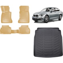Team Car Bmw 5 Serisi F10 2013 Model 3D Bagaj Havuzu+3d Araca Özel Bej Havuzlu Paspas Takımı