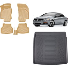 Team Car Volkswagen Passat cc 2016 Model 3D Bagaj Havuzu+3d Araca Özel Bej Havuzlu Paspas Takımı