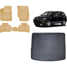 Team Car Volkswagen Touareg 2007 Model 3D Bagaj Havuzu+3d Araca Özel Bej Havuzlu Paspas Takımı