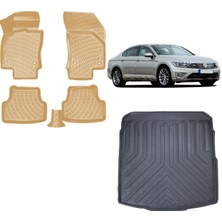 Team Car Volkswagen Passat B8 2019 Model 3D Bagaj Havuzu+3d Araca Özel Bej Havuzlu Paspas Takımı