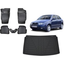 Team Car Skoda Fabia 2005 Model Hatchback 3D Bagaj Havuzu+3d Havuzlu Araca Özel Paspas Takımı