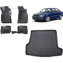 Team Car Skoda Superb 2004 Model 3D Bagaj Havuzu+3d Havuzlu Araca Özel Paspas Takımı