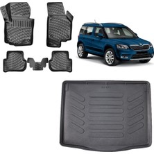 Team Car Skoda Yeti 2011 Model 3D Bagaj Havuzu+3d Havuzlu Araca Özel Paspas Takımı