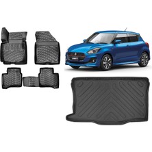 Team Car Suzuki Swift 2023 Model 3D Bagaj Havuzu+3d Havuzlu Araca Özel Paspas Takımı