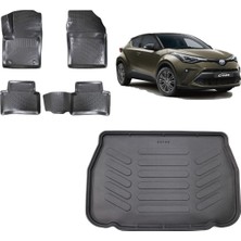 Team Car Toyota Chr 2018 Stepneli Model 3D Bagaj Havuzu+3d Havuzlu Araca Özel Paspas Takımı
