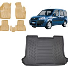 Team Car Fiat Doblo 2003 Model 3D Bagaj Havuzu+3d Araca Özel Bej Havuzlu Paspas Takımı