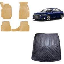 Team Car Audi A6 C8 2020 Model 3D Bagaj Havuzu+3d Araca Özel Bej Havuzlu Paspas Takımı