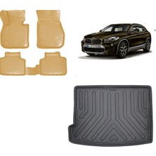 Team Car Bmw X2 F39 2023 Model 3D Bagaj Havuzu+3d Araca Özel Bej Havuzlu Paspas Takımı