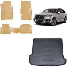 Team Car Audi Q7 2018 Model 3D Bagaj Havuzu+3d Araca Özel Bej Havuzlu Paspas Takımı