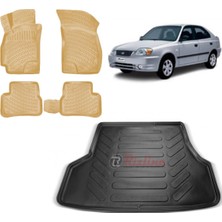 Team Car Hyundai Accent Admire 2005 Model 3D Bagaj Havuzu+3d Araca Özel Bej Havuzlu Paspas Takımı