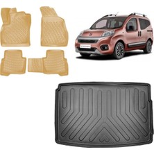 Team Car Fiat Fiorino 2023 Model Halılı Zemin 3D Bagaj Havuzu+3d Araca Özel Bej Havuzlu Paspas Takımı