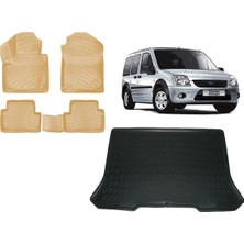 Team Car Connect 2007 Model Cepli 3D Bagaj Havuzu+3d Araca Özel Bej Havuzlu Paspas Takımı