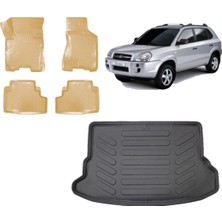 Team Car Hyundai Tucson 2005 Model 3D Bagaj Havuzu+3d Araca Özel Bej Havuzlu Paspas Takımı