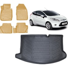 Team Car Fiesta 2011 Model 3D Bagaj Havuzu+3d Araca Özel Bej Havuzlu Paspas Takımı