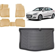 Team Car Hyundai I20 2015 Model 3D Bagaj Havuzu+3d Araca Özel Bej Havuzlu Paspas Takımı