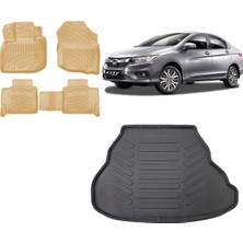 Team Car Honda City 2009 Model 3D Bagaj Havuzu+3d Araca Özel Bej Havuzlu Paspas Takımı