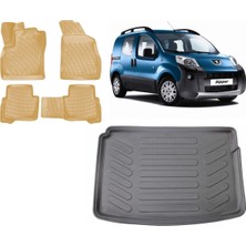 Team Car Peugeot Bipper 2012 Model 3D Bagaj Havuzu+3d Araca Özel Bej Havuzlu Paspas Takımı