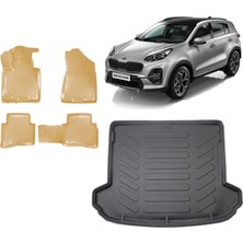 Team Car Kia Sportage 2016 Model 3D Bagaj Havuzu+3d Araca Özel Bej Havuzlu Paspas Takımı