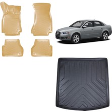 Team Car Audi A4 B7 Sedan 2006 Model 3D Bagaj Havuzu+3d Araca Özel Bej Havuzlu Paspas Takımı