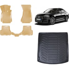 Team Car Audi A6 C7 2015 Model 3D Bagaj Havuzu+3d Araca Özel Bej Havuzlu Paspas Takımı